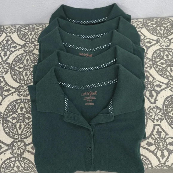 Cat & Jack Set Of 5 Girls School Uniform Polos - Picture 1 of 5